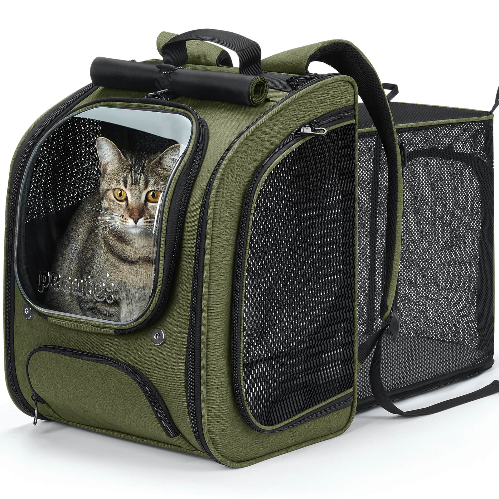Pecute Expandable Bubble Cat Backpack Carrier Large Space Breathable Cat Carrier