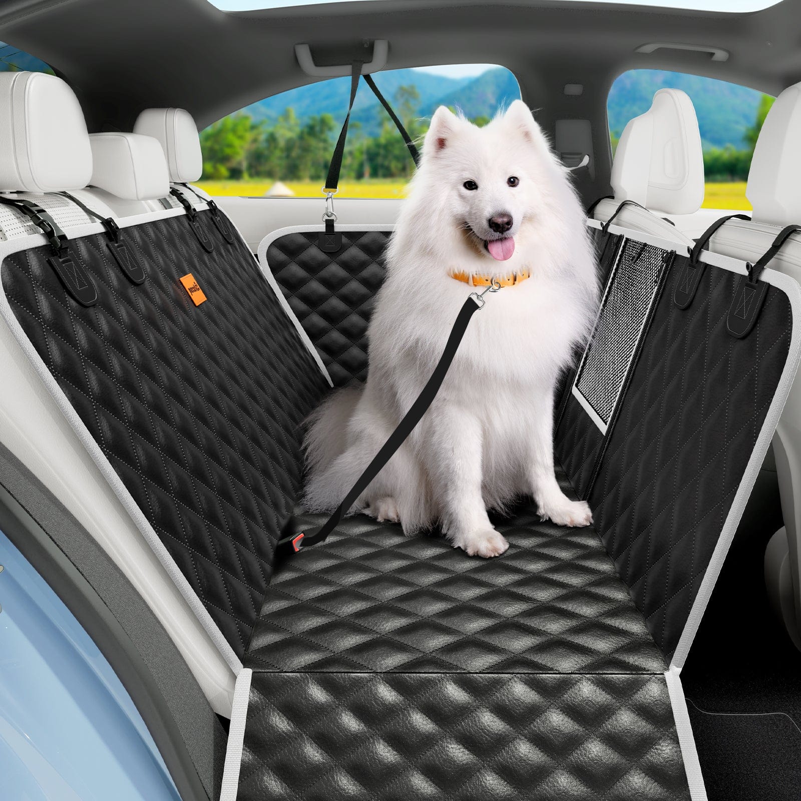 Car Mats Cat Scratch Fabric Material Black Diamond Check Lychee Patterned