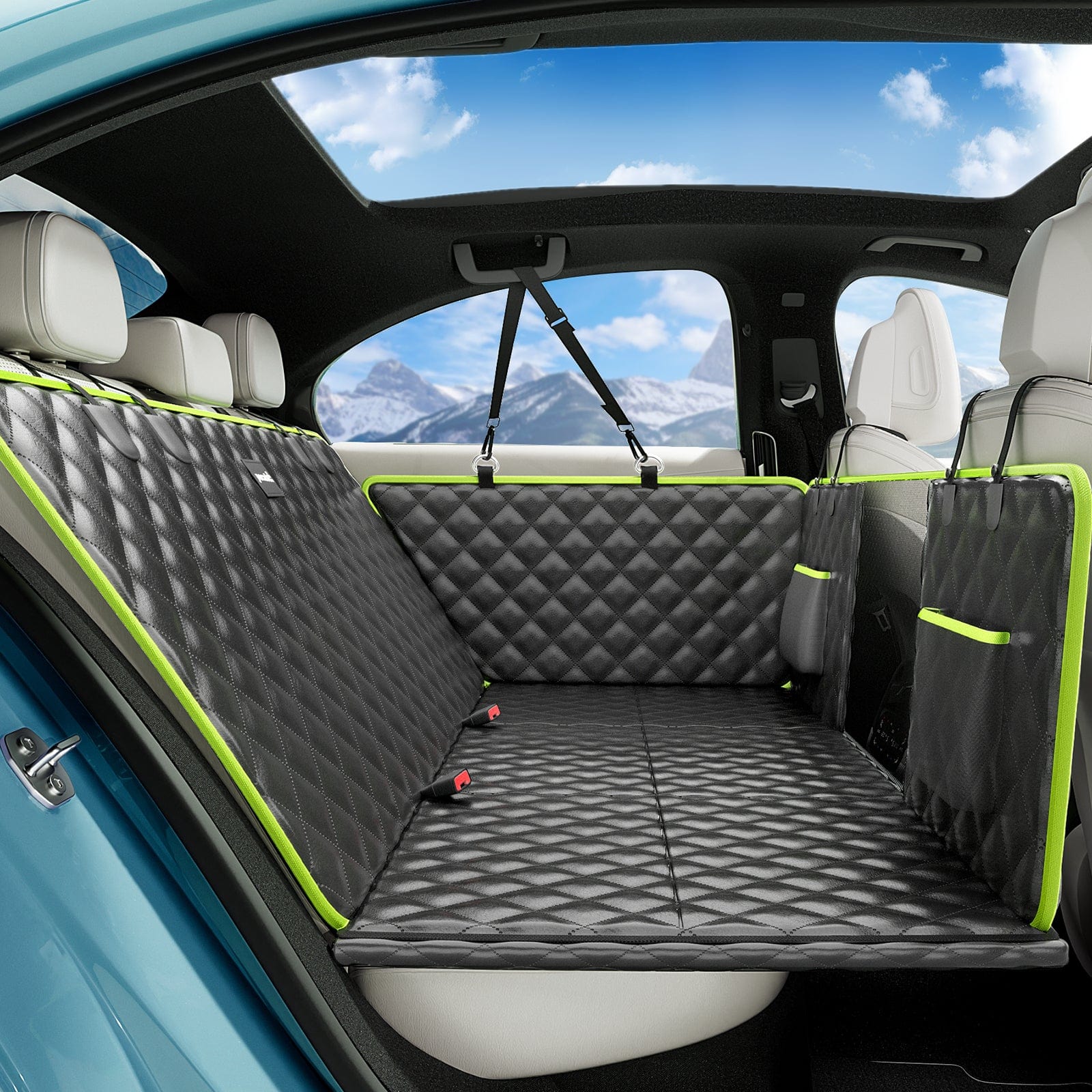 Pecute 2025 Upgrade Dog Car Seat Cover&Extender&Barriers 3 in 1 Up to 150kg