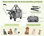 Cat Carrier with Wheels Steel Wire Frame Trolley Handbag Bag Stroller
