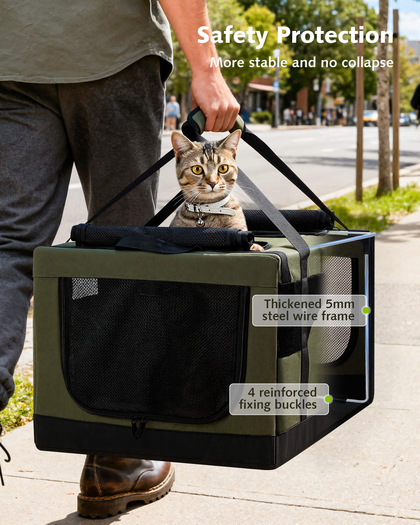 Cat Dual-Compartment Frame Handbag