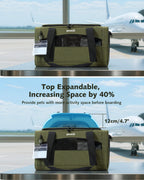 Airline Approved Expandable Pet Carrier Dog Cat Carrier with Leakproof Pee Pad