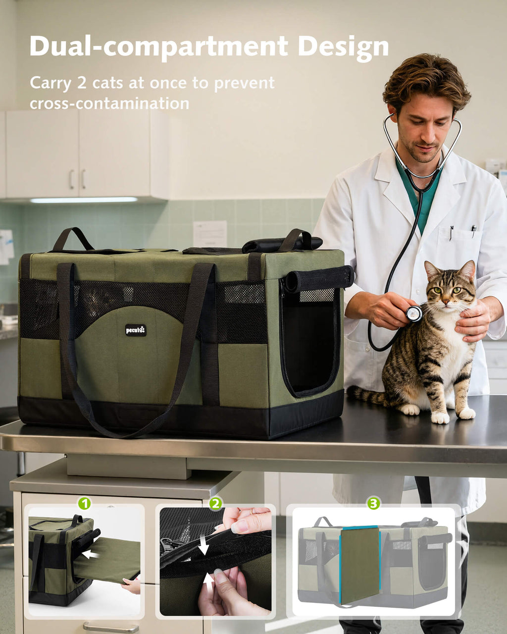 Cat Dual-Compartment Frame Handbag