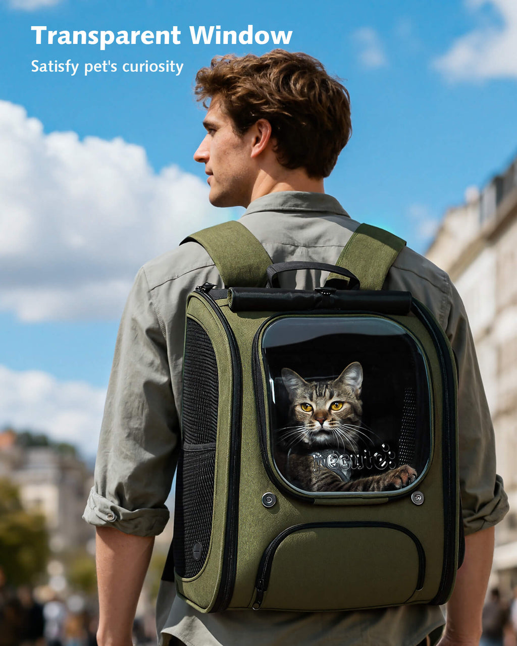 Expandable Bubble Cat Backpack Carrier Large Space Breathable Cat Carrier