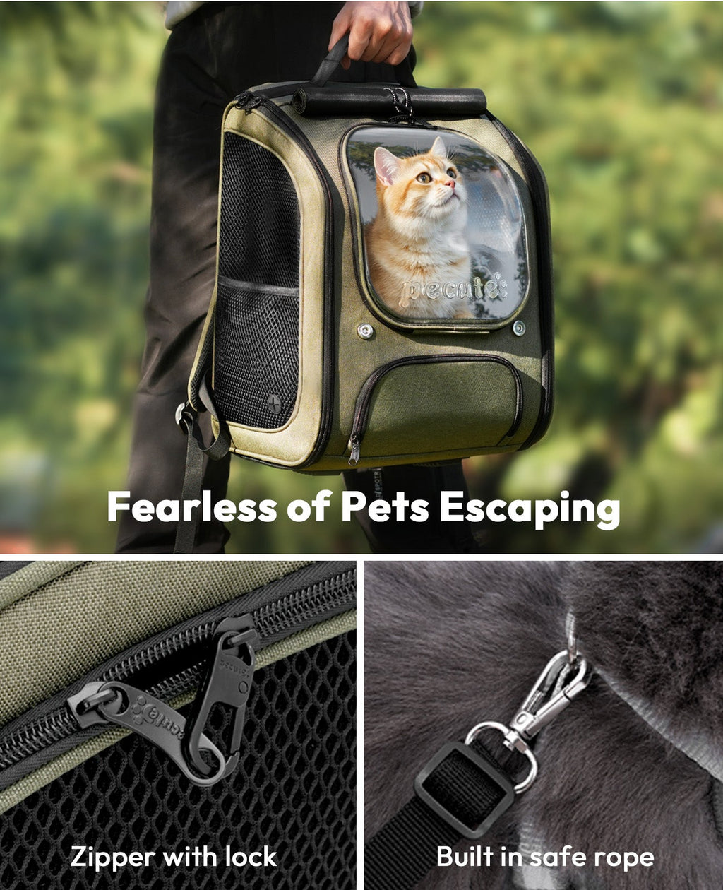 Bubble Cat Backpack Carrier Large Space Ergonomic 3D Design Breathable & Shaded