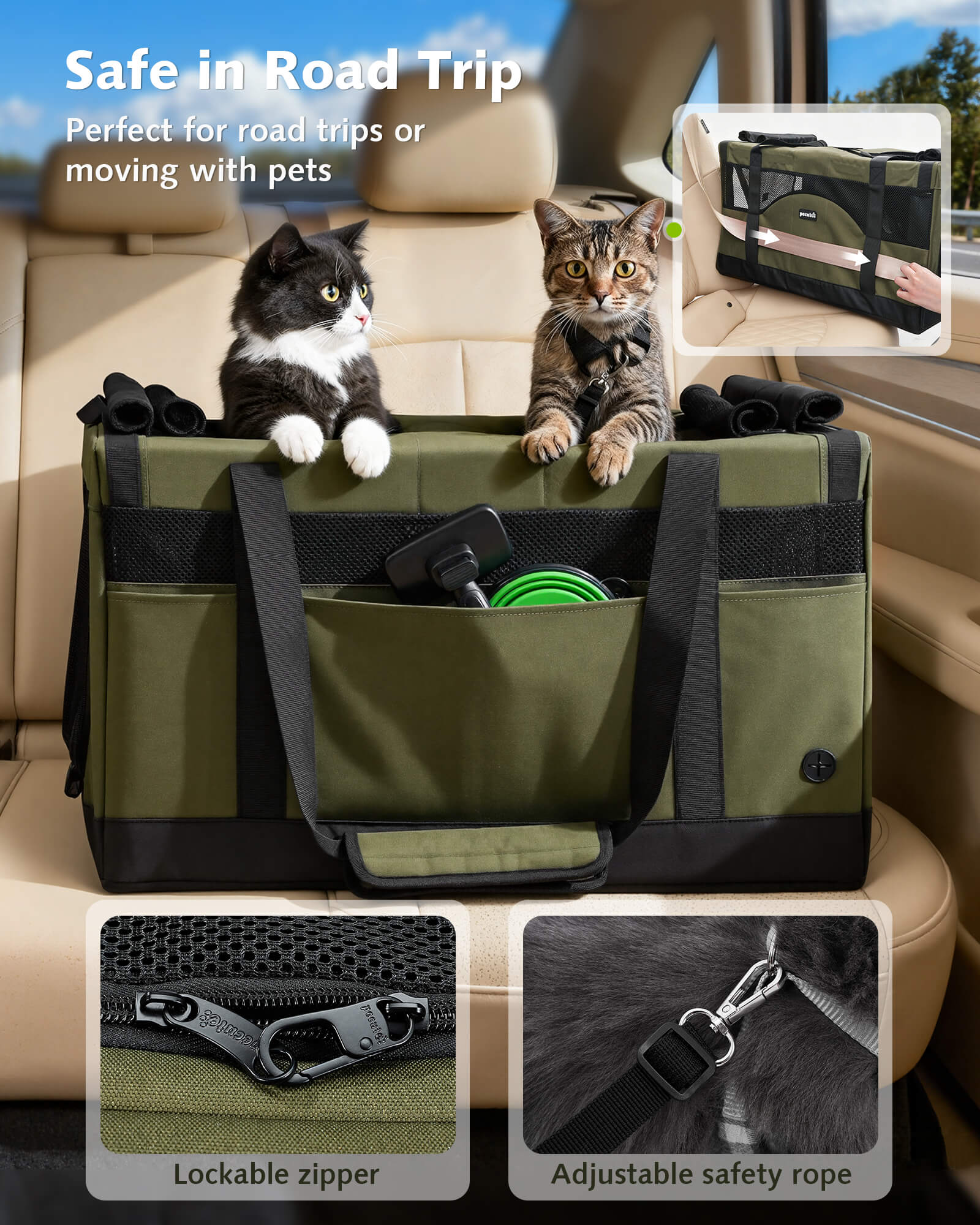 Cat Dual-Compartment Frame Handbag