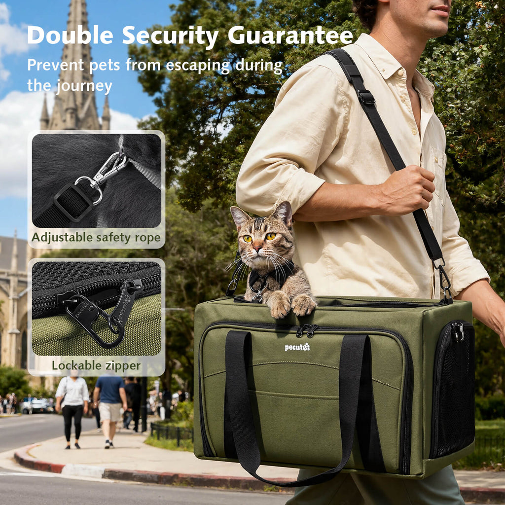 Dual Expandable Cat Carrier Bag with Stable Structure Breathable Pet Handbag