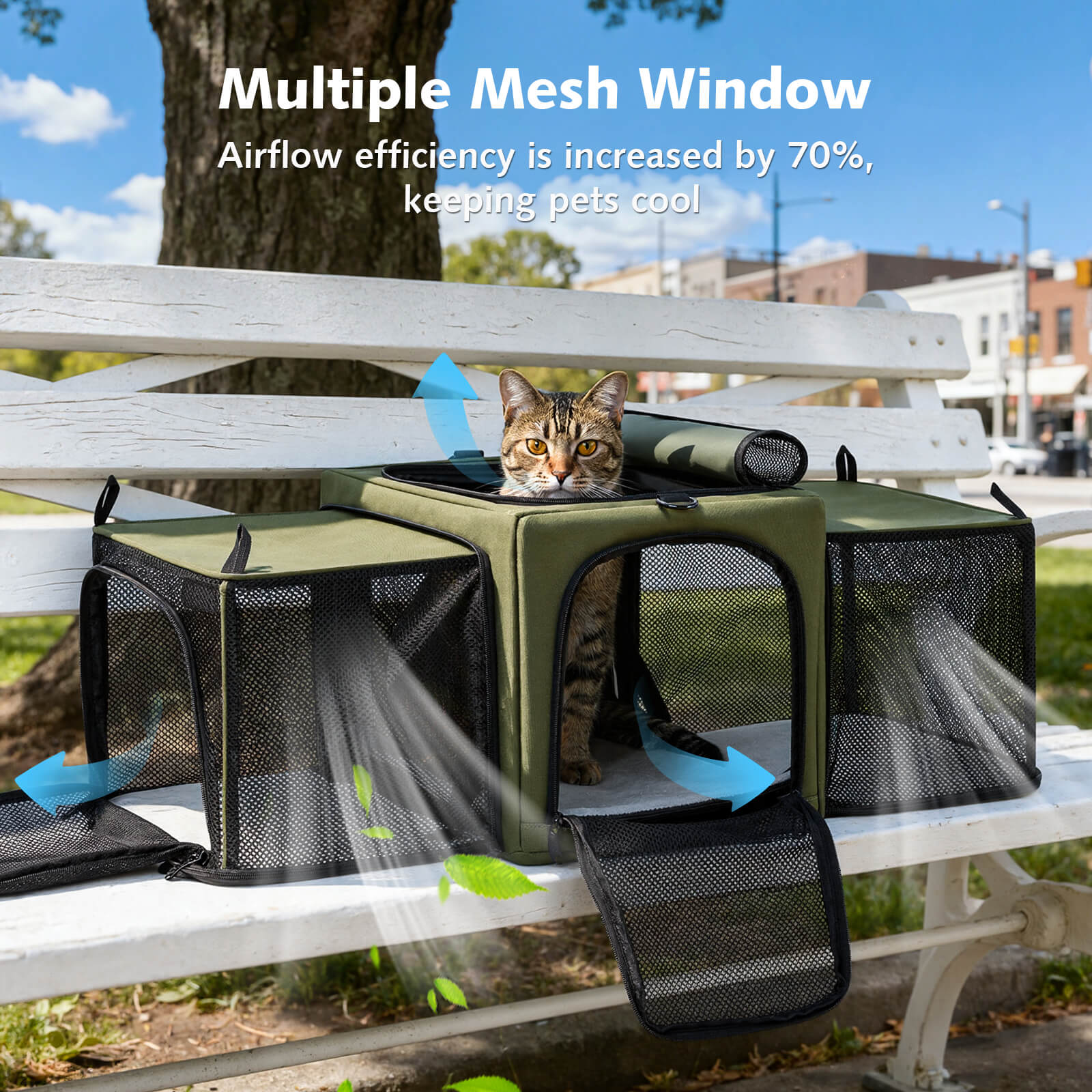 Dual Expandable Cat Carrier Bag with Stable Structure Breathable Pet Handbag
