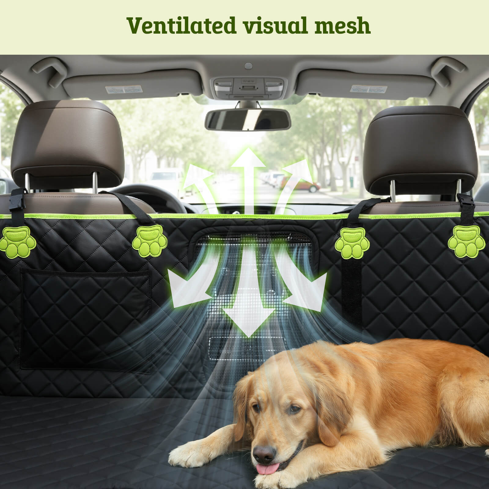 2-in-1 Dog Car Seat Cover for Back Seat Transform to Passenger Mode