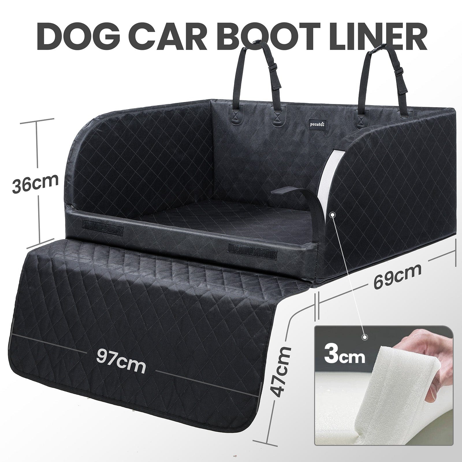SUV Cargo Liner for Dogs,Heavy Duty Pet Trunk Liner Cargo Cover with Soft Cushion