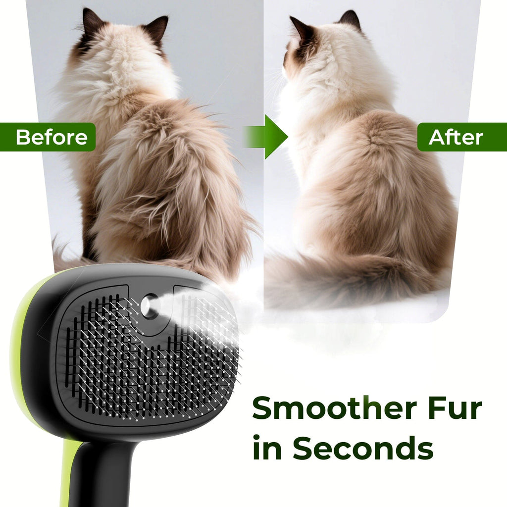 Steam Cat Brush Self-Cleaning Grooming with 2 Water Spray Modes