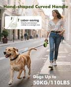 8m/26ft Dog Lead Retractable Dog Leash with Poo Bag Holder