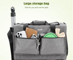 Cat Carrier with Wheels Steel Wire Frame Trolley Handbag Bag Stroller