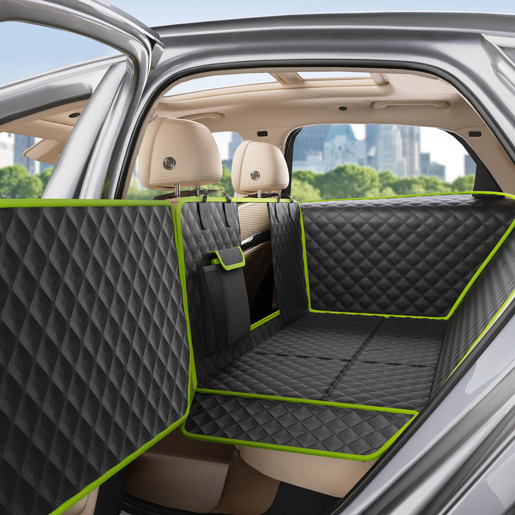Full Surrounded Dog Car Seat Cover for Back Seat, Car Window Fixing for Maximum Car Protection