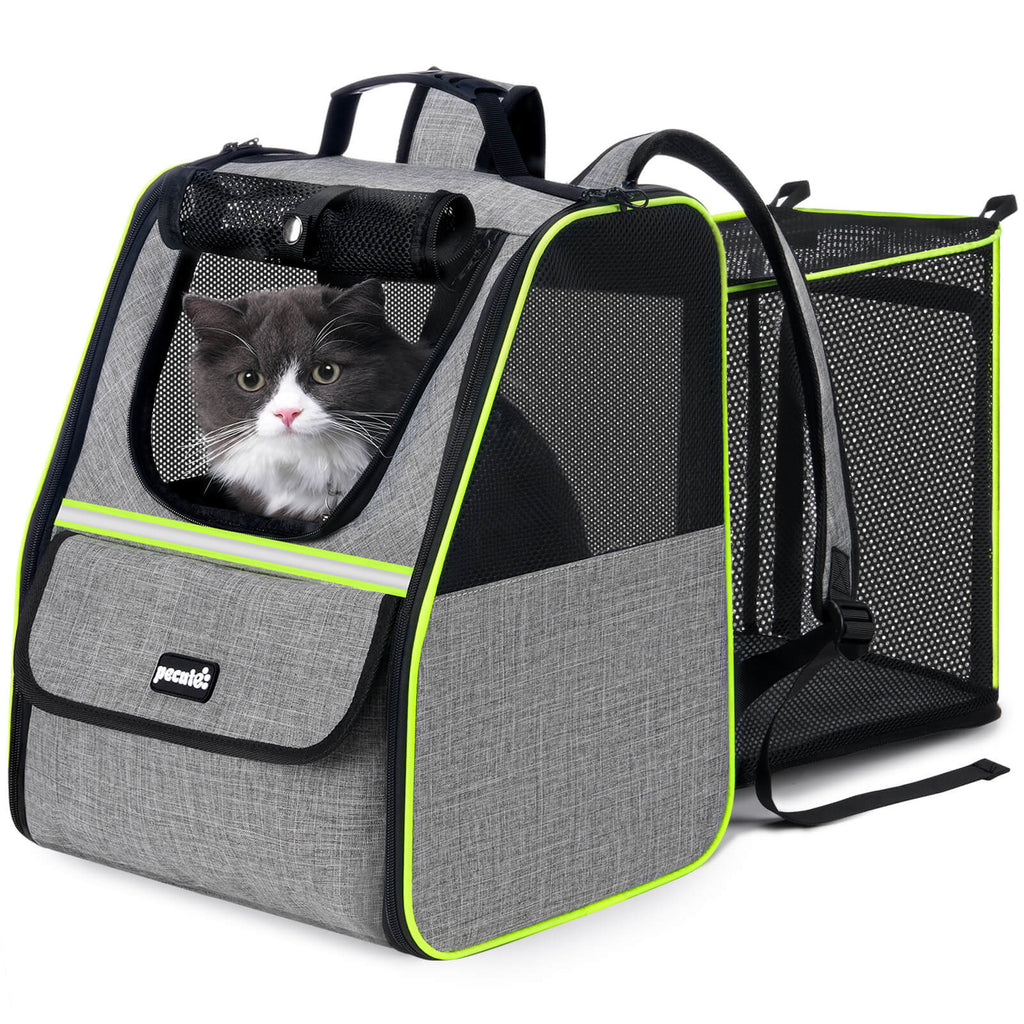 Expandable Cat Carrier Backpack Pet Carrier with Ventilated Mesh for Cats Dogs up to 11 lbs
