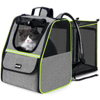 Expandable Cat Carrier Backpack Pet Carrier with Ventilated Mesh for Cats Dogs up to 11 lbs