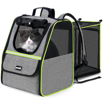Pecute Expandable Cat Carrier Backpack Pet Carrier with Ventilated Mesh for Cats Dogs up to 11 lbs