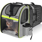 Portable Breathable Rucksack Expandable Cat Carrier Dog Backpack（Grey）