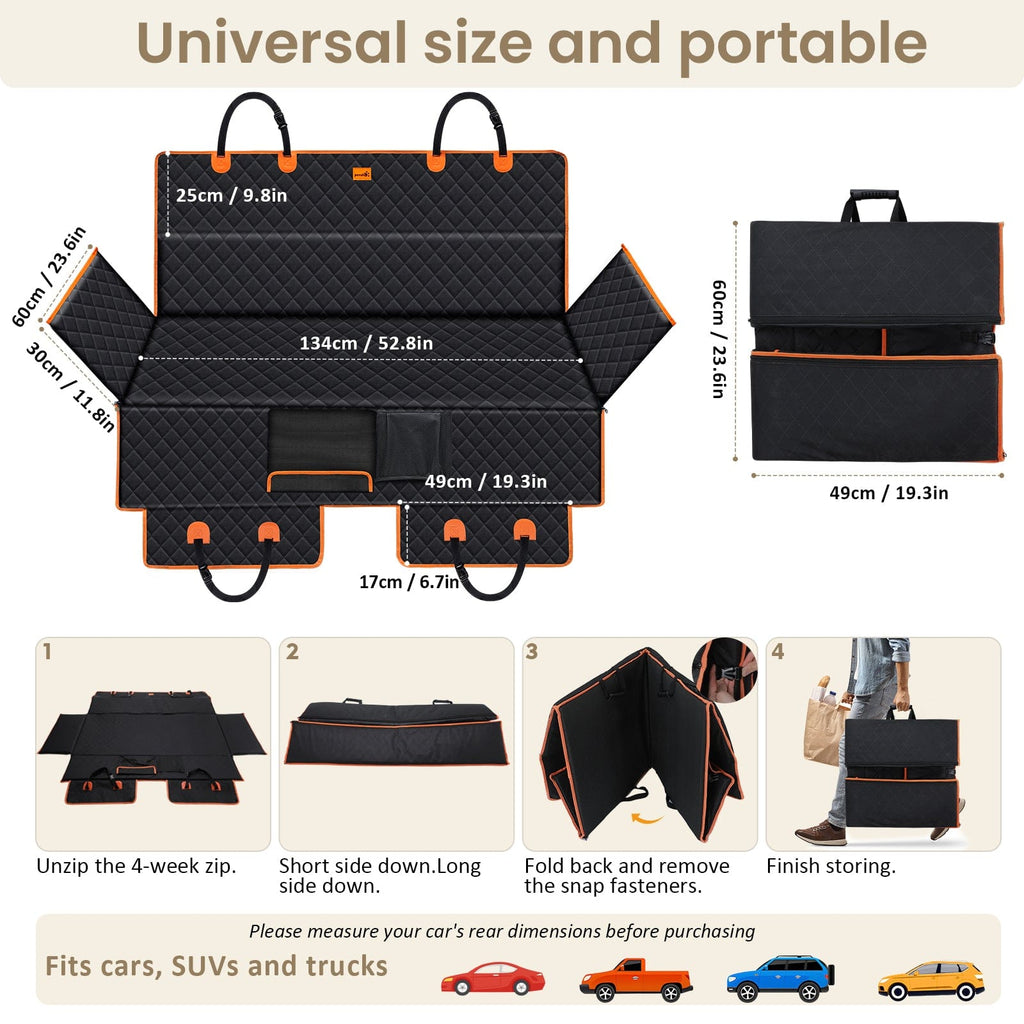 Back Seat Extender for Dogs with 3cm Pearl Cotton