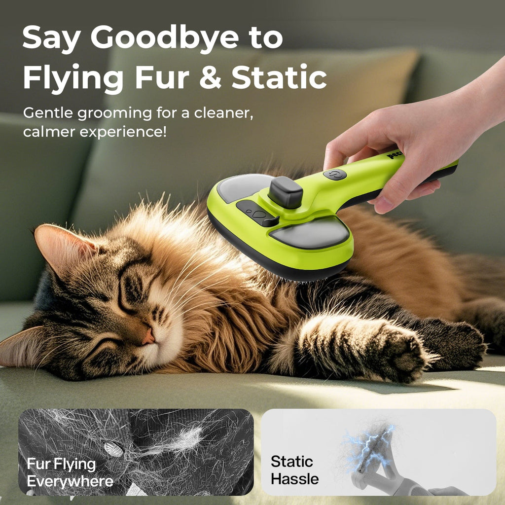 Steam Cat Brush Self-Cleaning Grooming with 2 Water Spray Modes