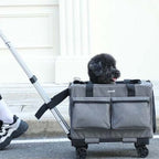 Cat Carrier with Wheels Steel Wire Frame Trolley Handbag Bag Stroller