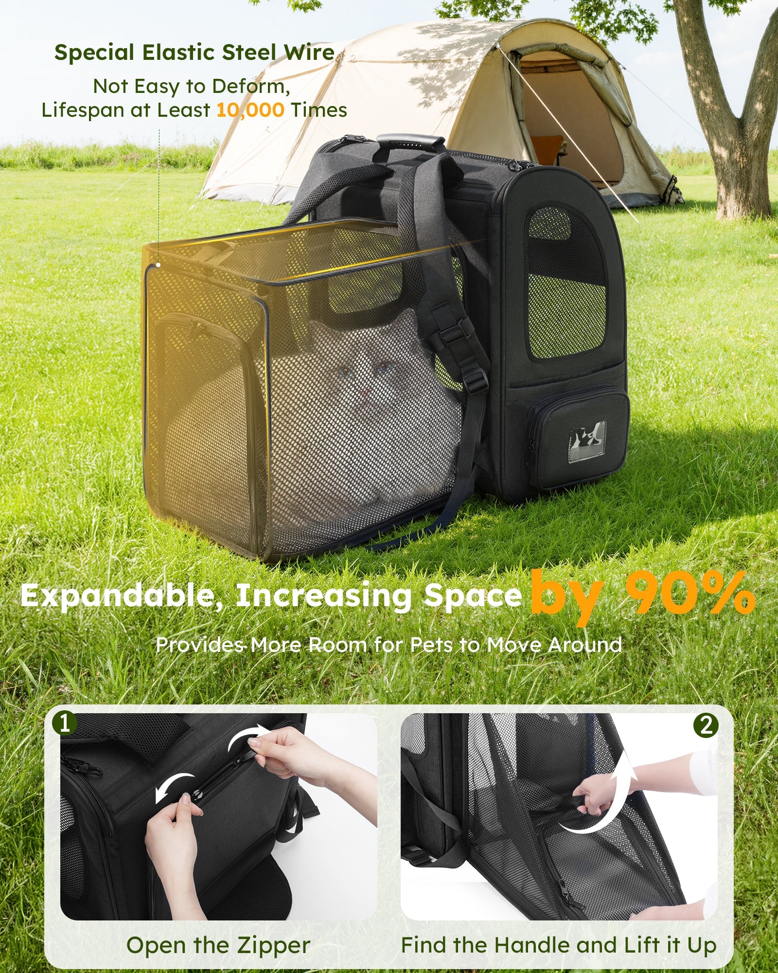 Expandable Portable Breathable Rucksack Cat Carrier Dog Backpack