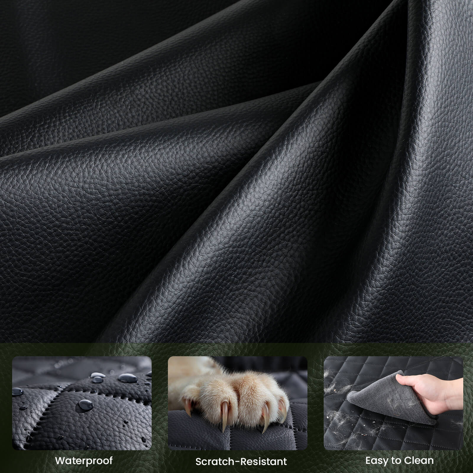 Full Surrounded Dog Car Seat Cover for Back Seat, Car Window Fixing for Maximum Car Protection