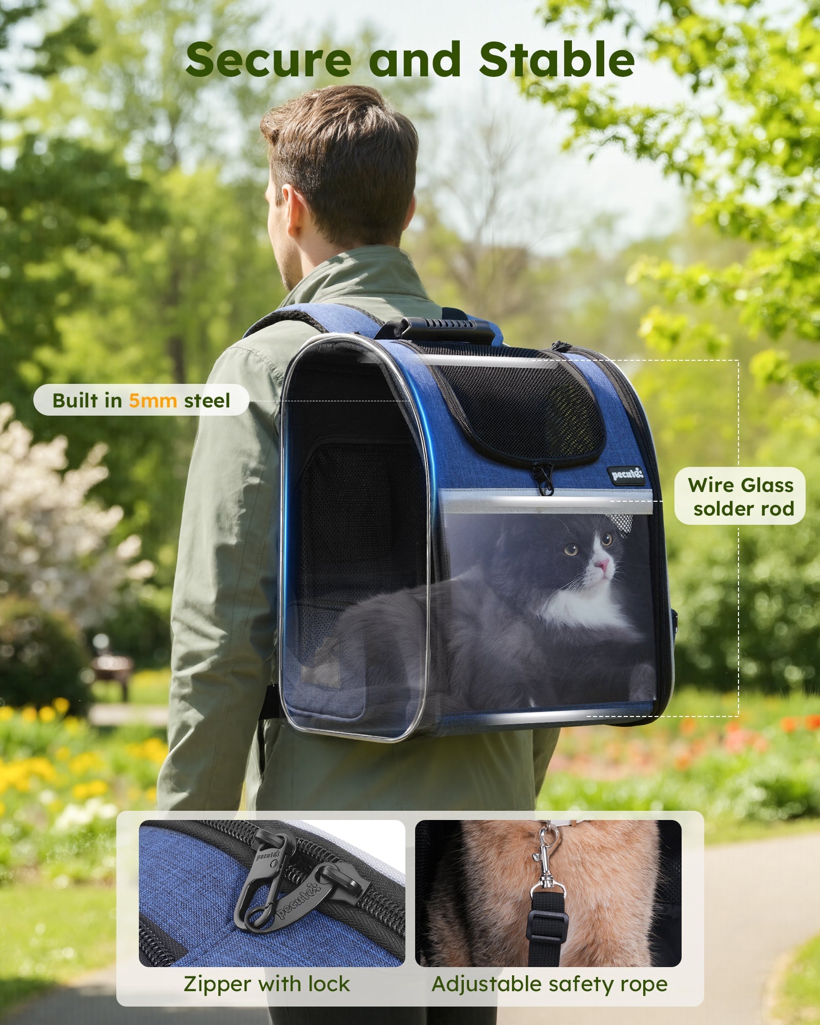 Pecute Portable Breathable Rucksack Pet Carrier Backpack