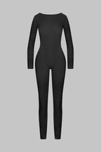 Catsuit dos nu manches longues - Nuit Fauve