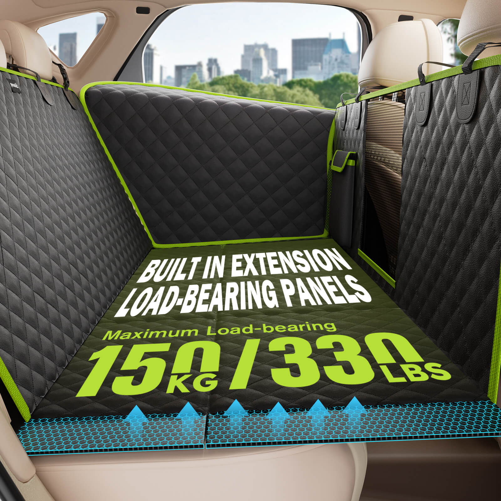 Full Surrounded Dog Car Seat Cover for Back Seat, Car Window Fixing for Maximum Car Protection
