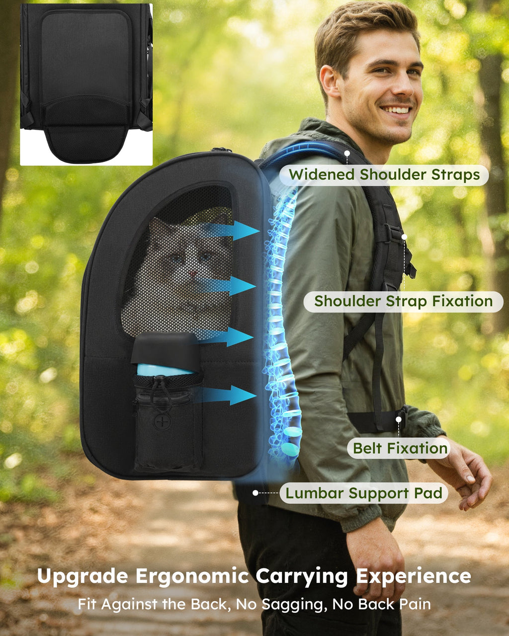 Expandable Portable Breathable Rucksack Cat Carrier Dog Backpack