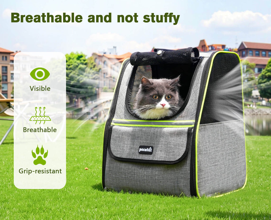 Expandable Cat Carrier Backpack Pet Carrier with Ventilated Mesh for Cats Dogs up to 11 lbs