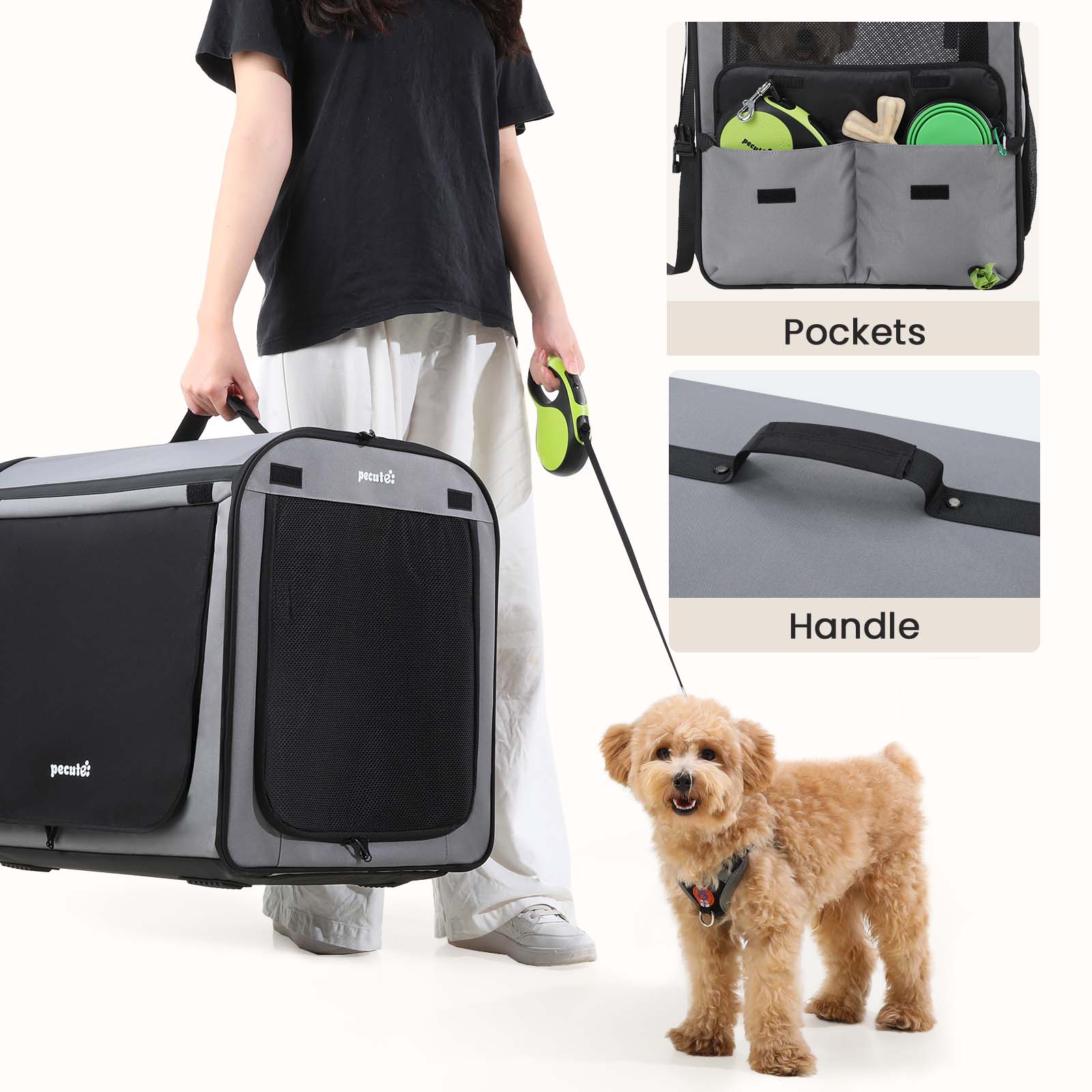 Portable Dog Car Carrier Crate Transportation Carrier Light Weight