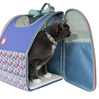 “The Roam With Me” Cat Backpack - Chevron Terracotta Sky