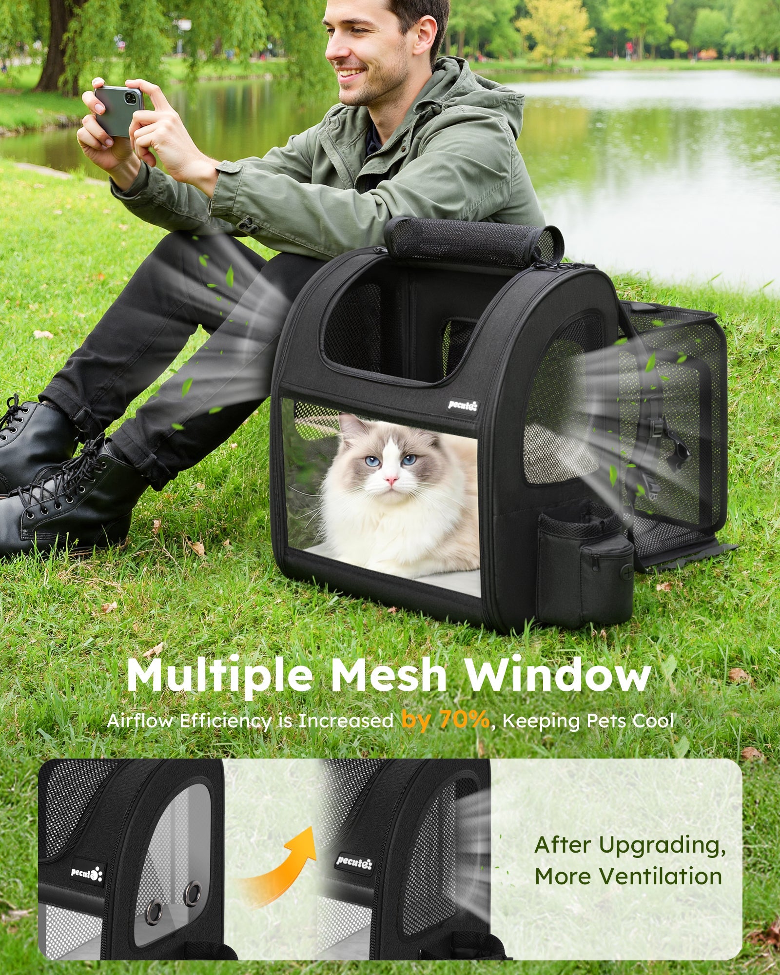 Expandable Portable Breathable Rucksack Cat Carrier Dog Backpack