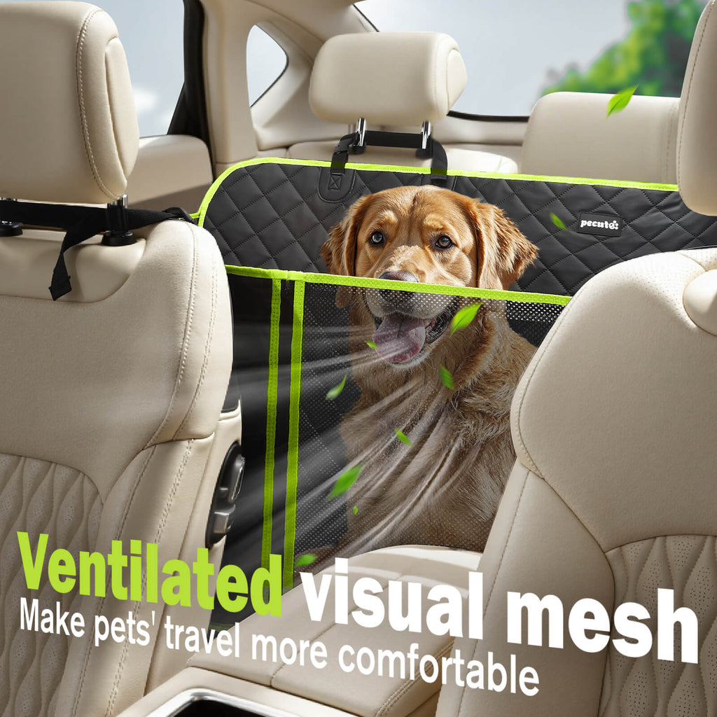 Full Surrounded Dog Car Seat Cover for Back Seat, Car Window Fixing for Maximum Car Protection