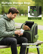 Expandable Breathable Mesh Cat Backpack Carrier (Green)