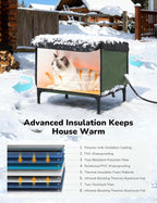 Heated Outdoor Cat House with Heating Pad