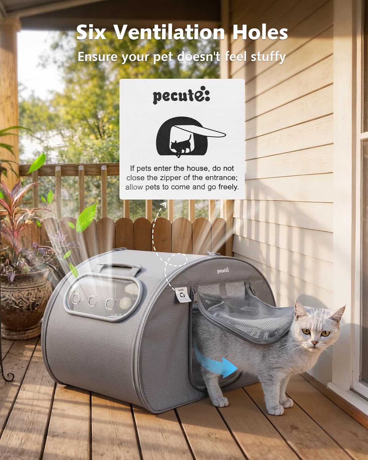 Pecute Cat Cooling House Dog House with Cooling Mat