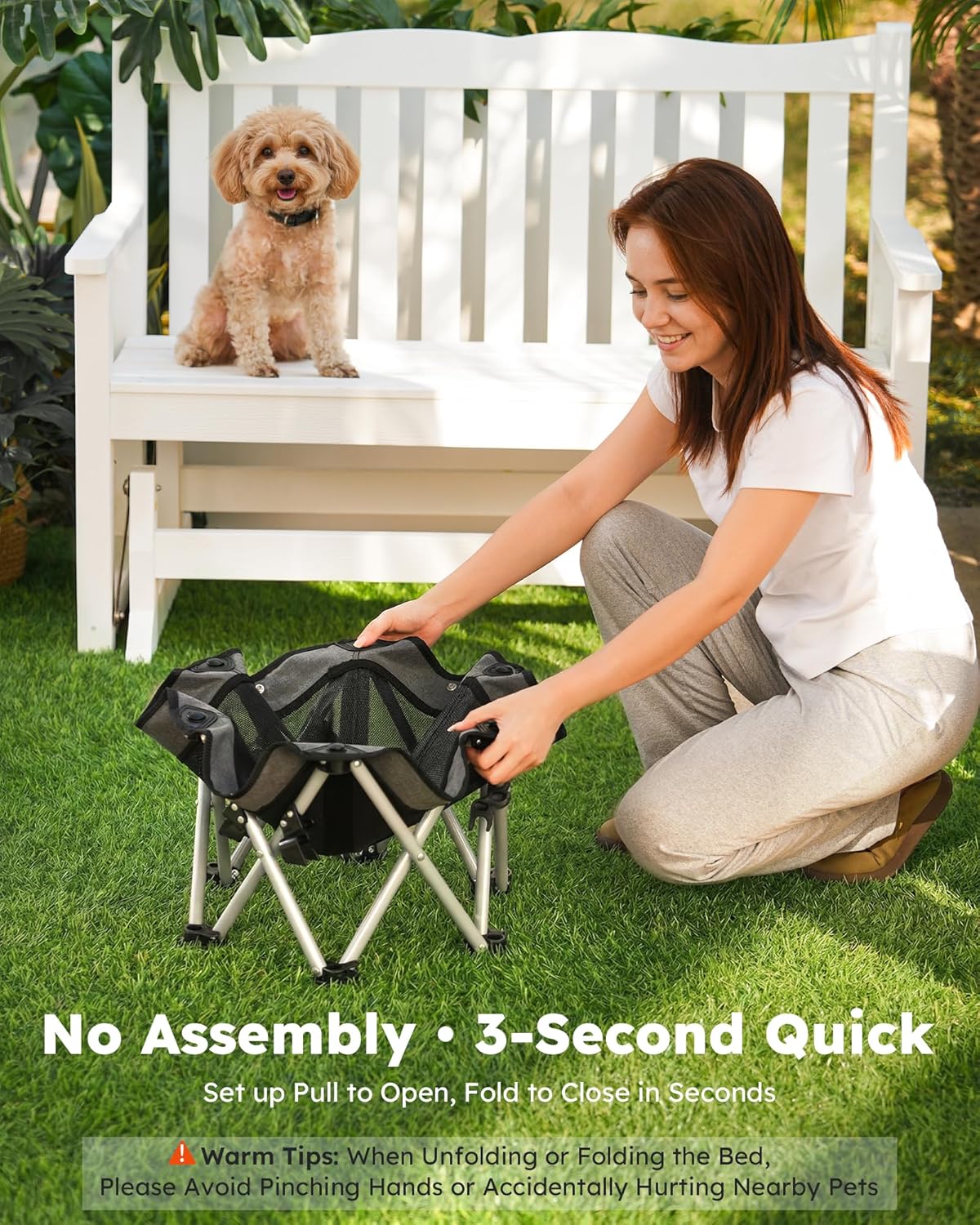 Pecute Elevated Dog Bed with Cooling Blanket