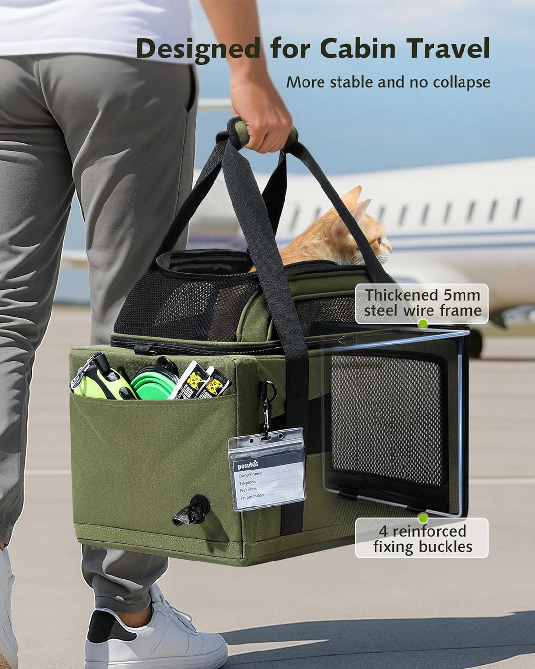Airline Approved Top Side Expandable Pet Carrier Dog Cat Carrier