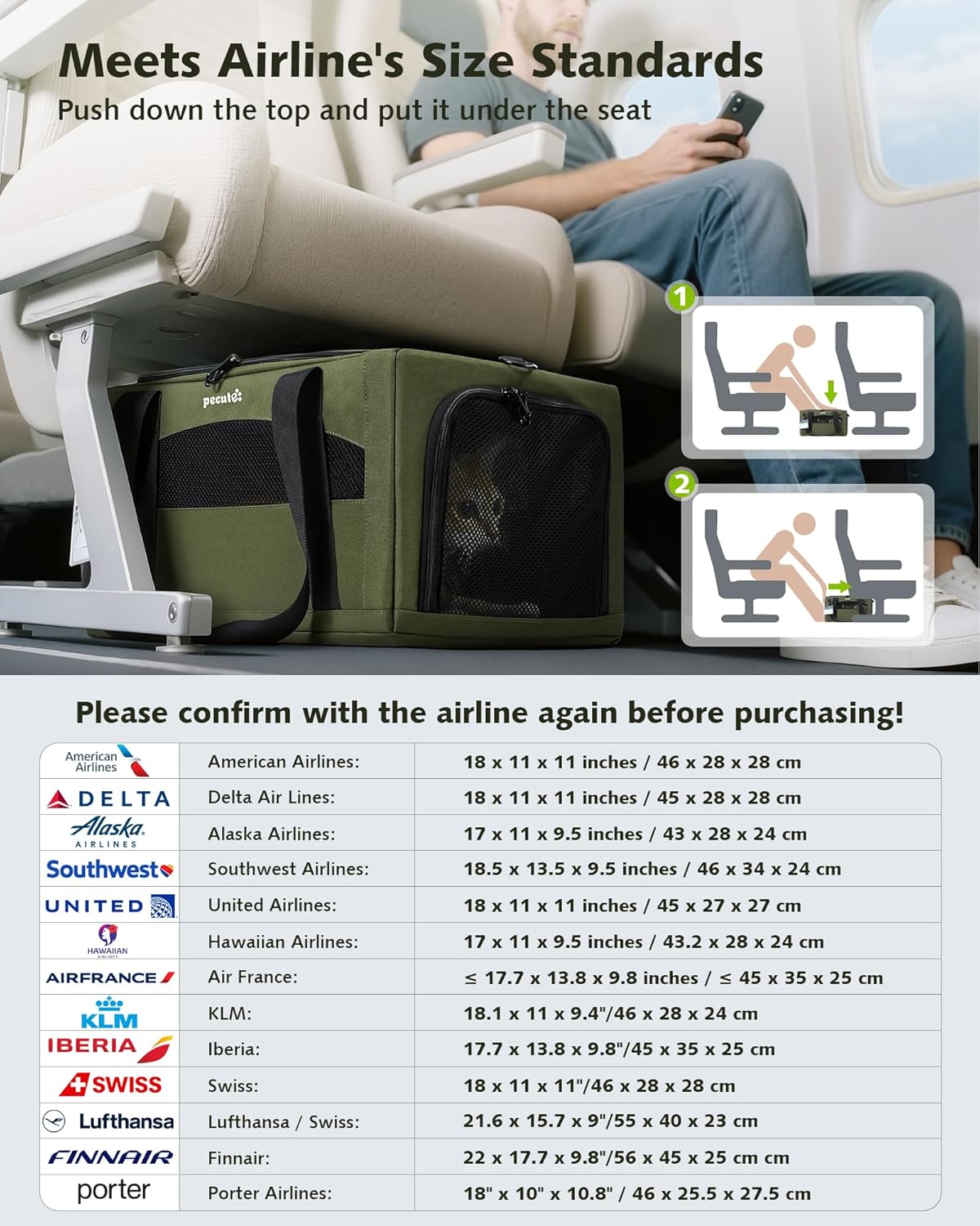 Airline Approved Top Side Expandable Pet Carrier Dog Cat Carrier