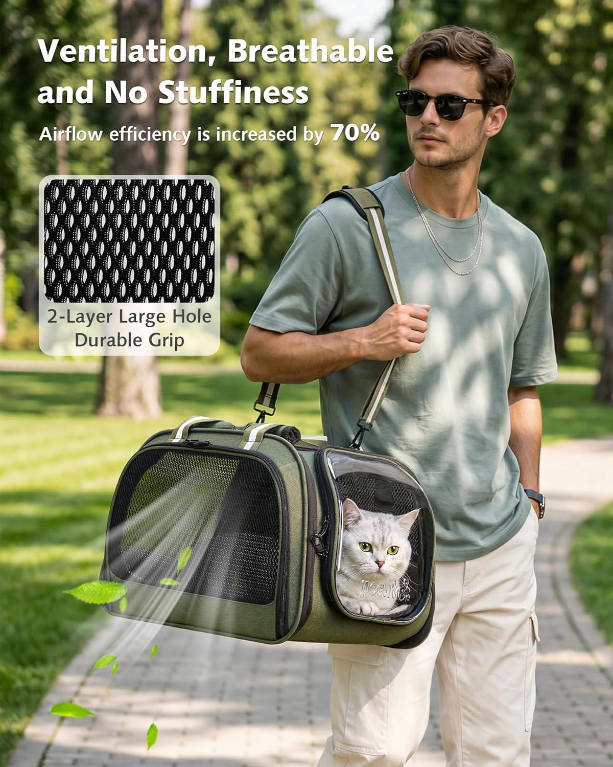 Pecute Cat Carrier Bubble Window Breathable Stable Pet Carrier Handbag