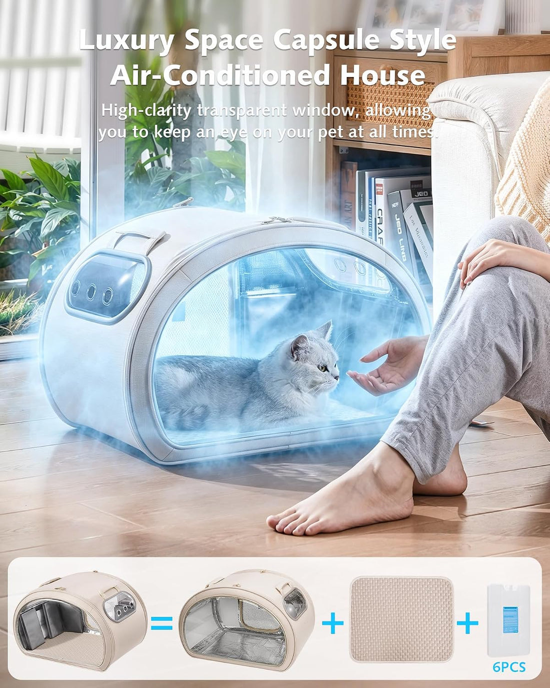 Cooling Cat House AC House with Cooling Mat for Cat Small Dogs