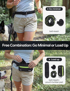 Dog Leash Hands Free Waist Leash with Pouch Removable for 33-120lbs Dogs