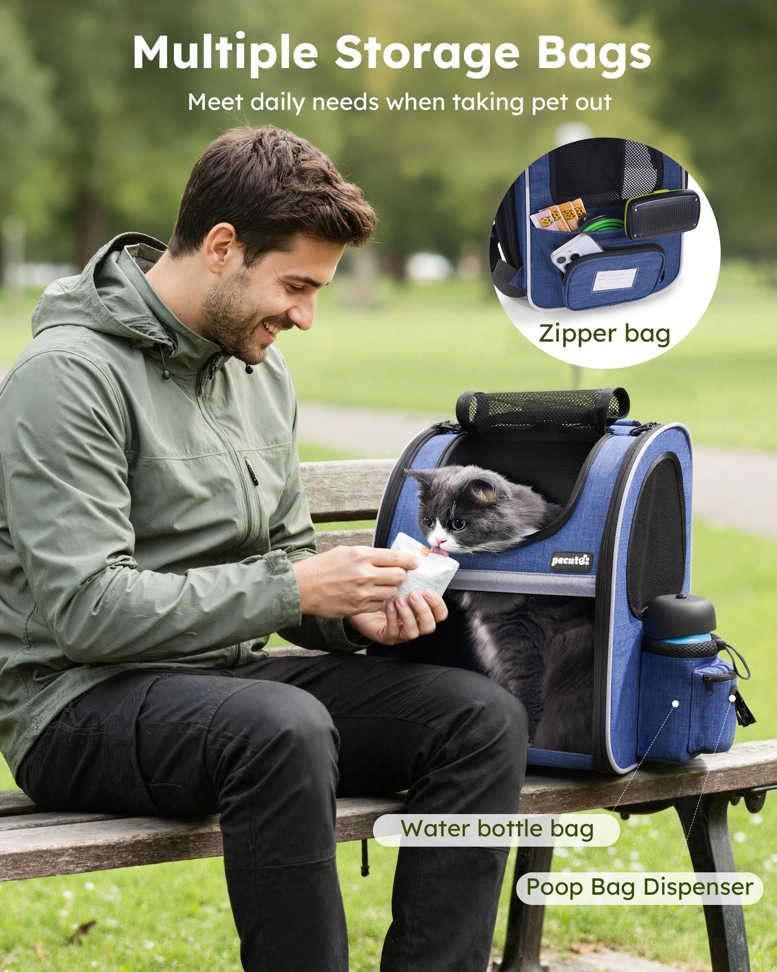 Portable Breathable Rucksack Pet Carrier Backpack