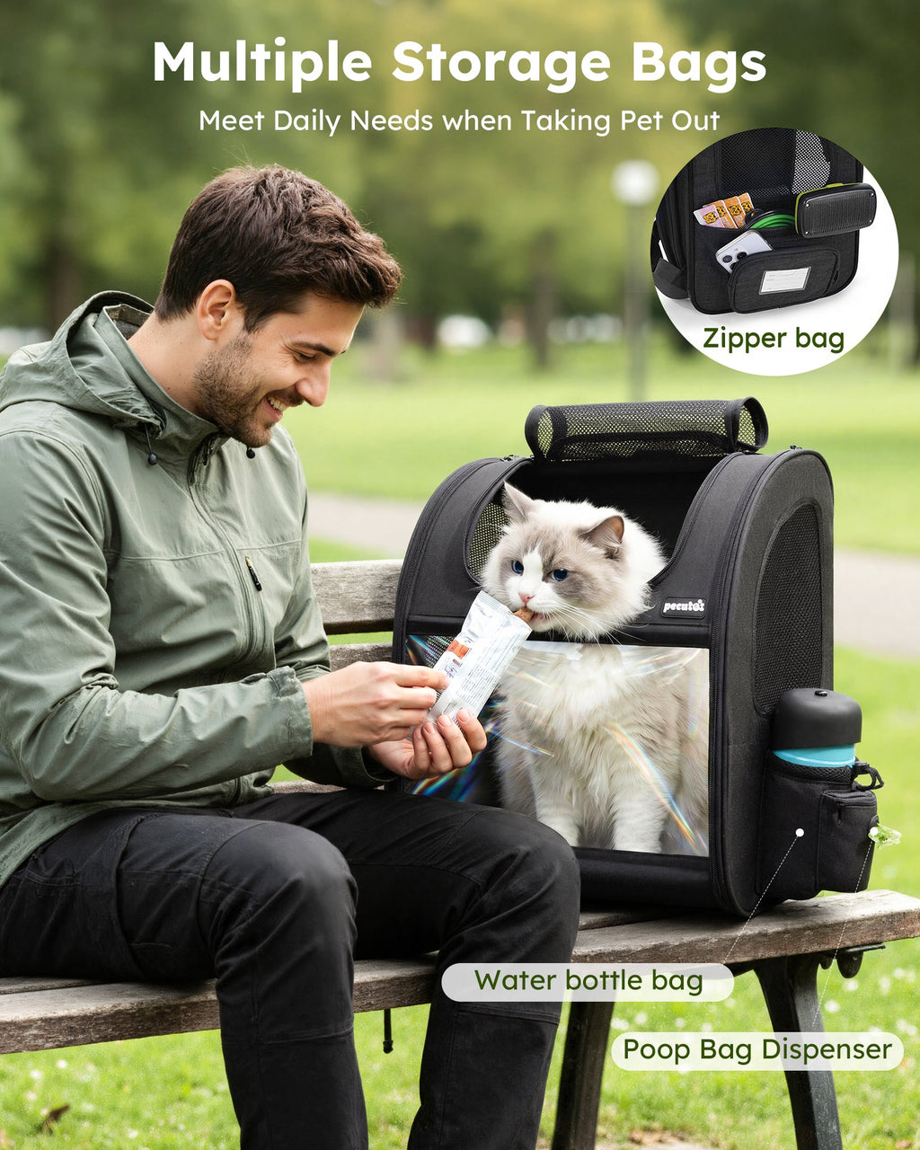 Expandable Portable Breathable Rucksack Cat Carrier Dog Backpack