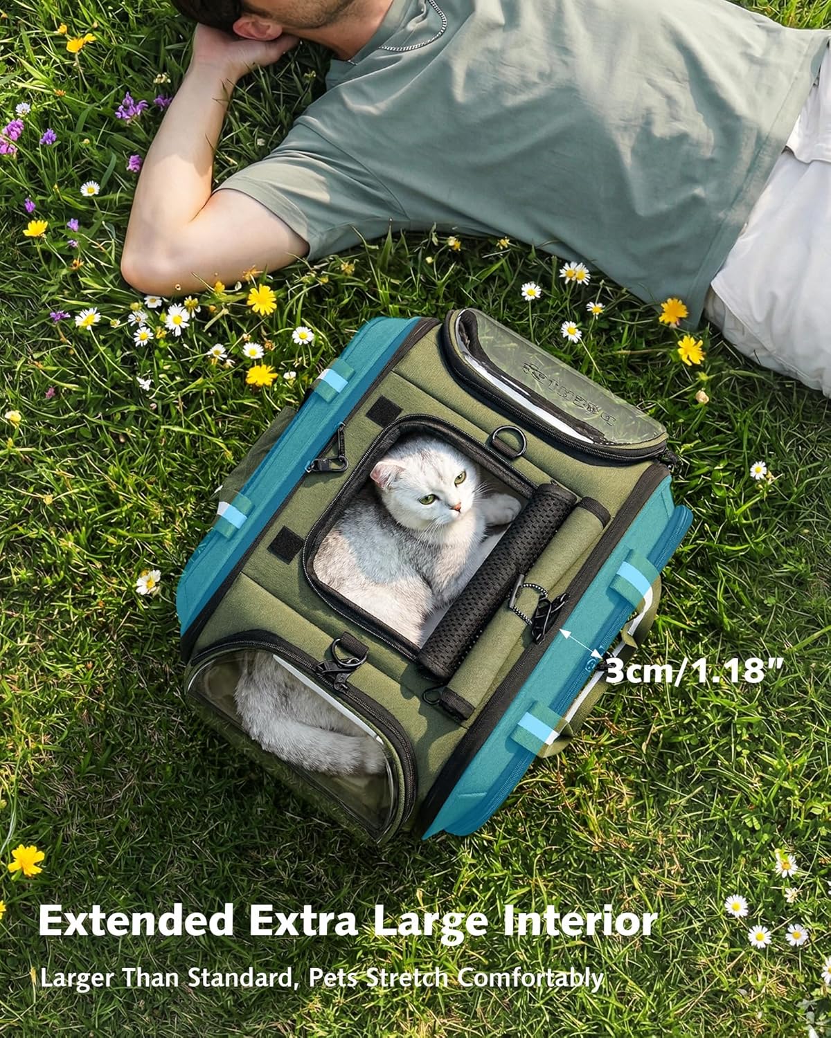 Pecute Cat Carrier Bubble Window Breathable Stable Pet Carrier Handbag