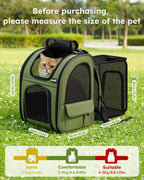 Expandable Breathable Mesh Cat Backpack Carrier (Green)