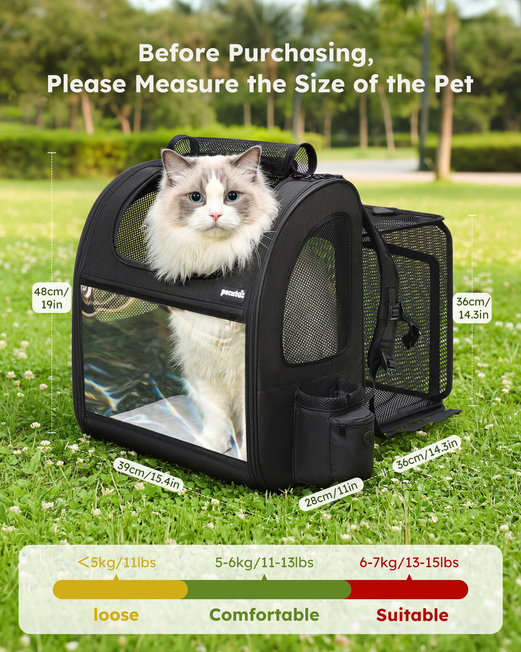 Expandable Portable Breathable Rucksack Cat Carrier Dog Backpack